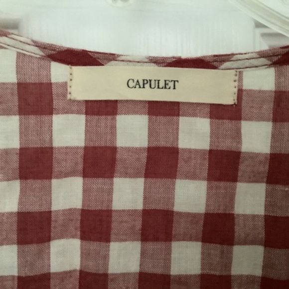 Capulet “Nadine” Red/White Gingham Ruffle Wrap Dress Size M NEW WITHOUT TAGS - Picture 2 of 11